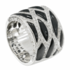 18K White Gold Diamond & Onyx Ring