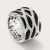 18K White Gold Diamond & Onyx Ring