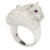 18K White Gold Diamond & Pink Sapphire Ring
