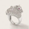 18K White Gold Diamond & Pink Sapphire Ring