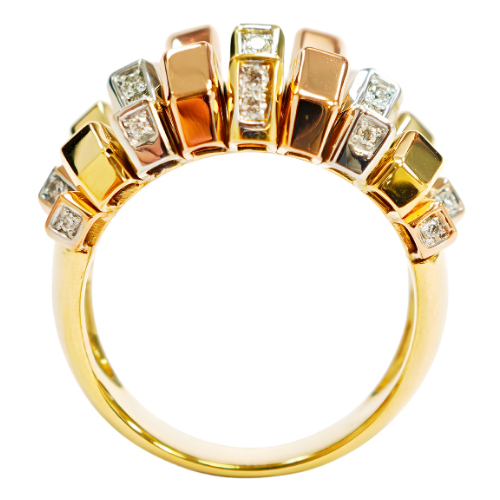 Alternative view of 18K Yellow/Rose/White Gold Diamond Ring