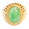 22K Yellow Gold Diamond & Jade Ring