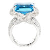 18K White Gold Diamond & Blue Topaz Ring