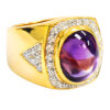 850 Yellow Gold Diamond & Amethyst Ring 2 Tone