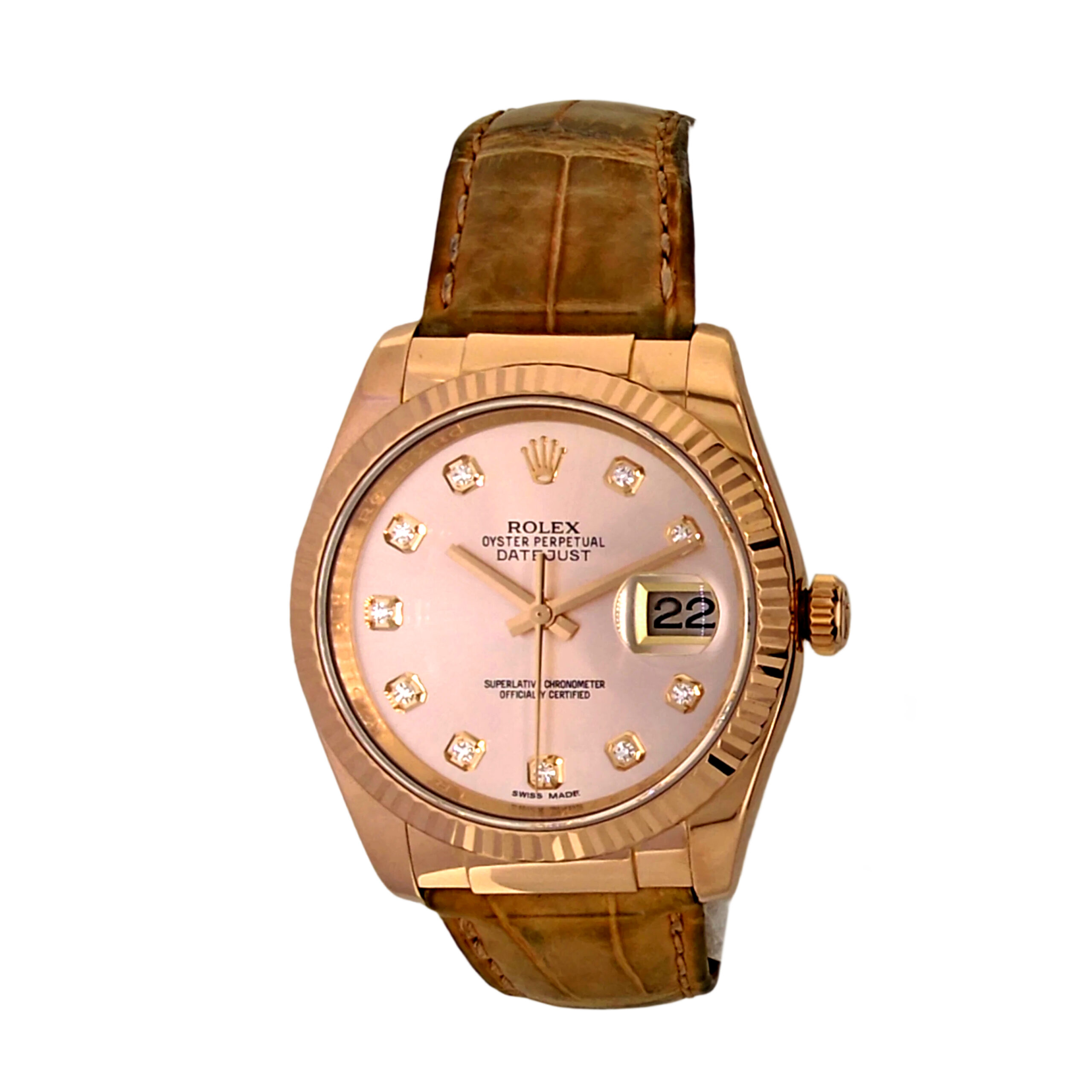 18K Rose Gold Rolex Datejust 36 Diamond 116135