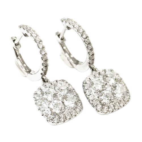 18K White Gold Diamond Earring
