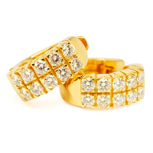 20K Yellow Gold Diamond Earring