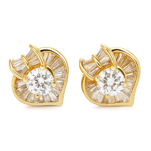 20K Yellow Gold Diamond Earstud