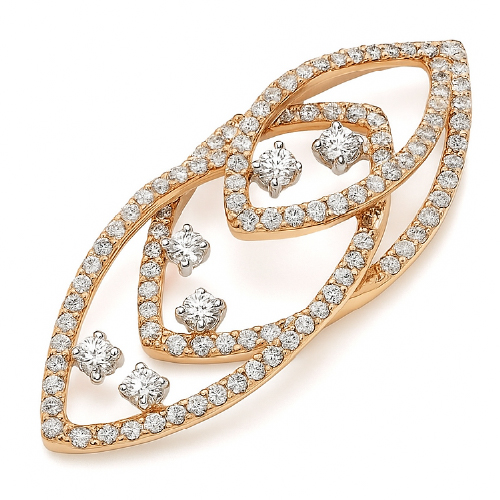 18K Rose Gold Diamond Pendant 2 Tone
