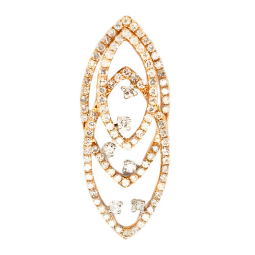 18K Rose Gold Diamond Pendant 2 Tone