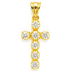 18K Yellow Gold Diamond Cross Pendant