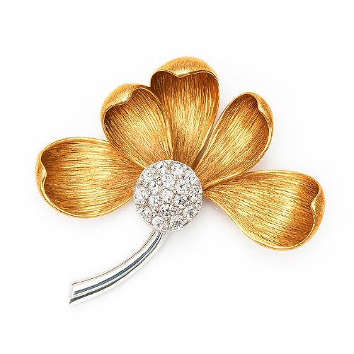 18K Rose/White Gold Diamond Pendant