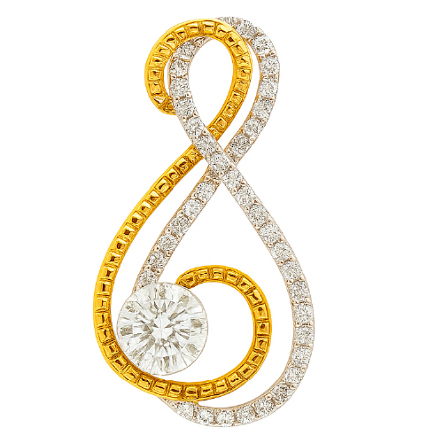 18K Yellow/White Gold Diamond Pendant