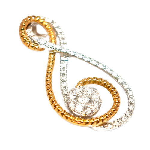 18K Yellow/White Gold Diamond Pendant