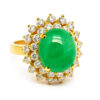22K Yellow Gold Diamond & Jade Ring