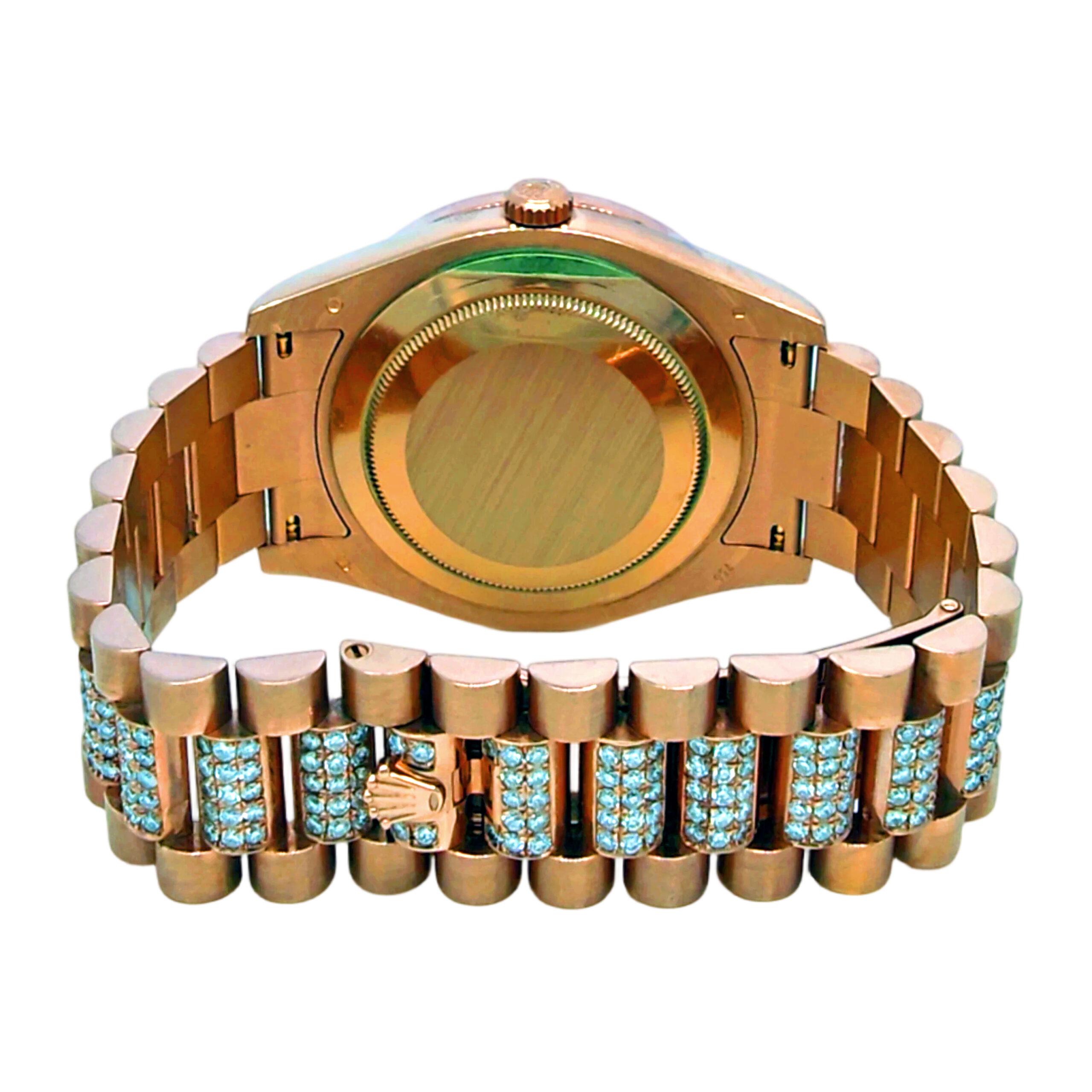 18K Rose Gold Rolex Day-Date II Diamond & Onyx 218235