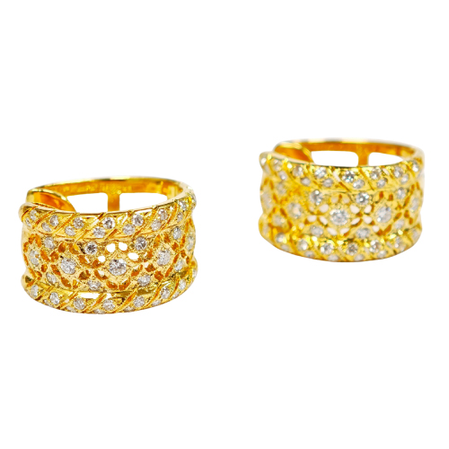 18K Yellow Gold Diamond Earring