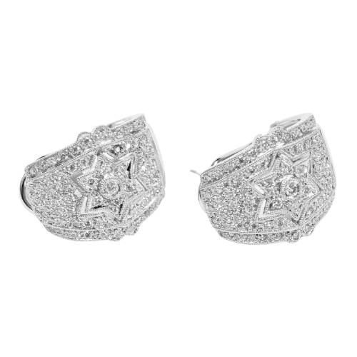 18K White Gold Diamond Earring