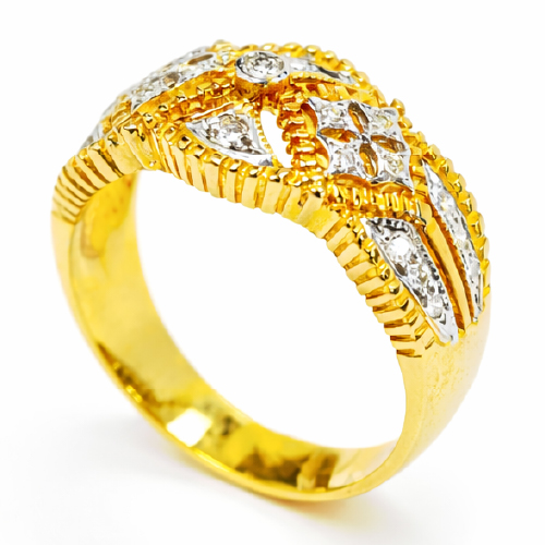 20K Yellow Gold Diamond Ring
