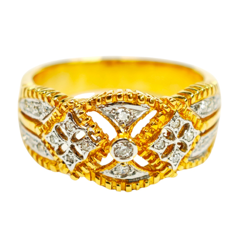 20K Yellow Gold Diamond Ring