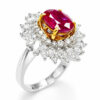 PT900 Platinum Diamond & Ruby Ring