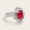 18K White Gold Diamond & Burmuse Ruby Ring