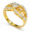850 Yellow Gold Diamond Ring 2 Tone