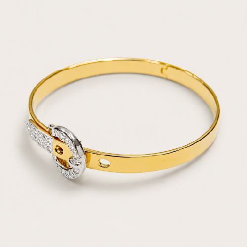 20K Yellow Gold Diamond Bangle 2 Tone