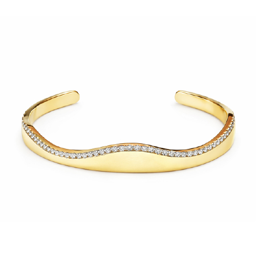 18K Yellow Gold Diamond Bangle 2 Tone