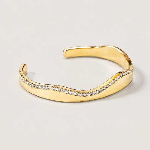 18K Yellow Gold Diamond Bangle 2 Tone
