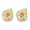 18K Yellow Gold Diamond Earstud 'Two Tone'