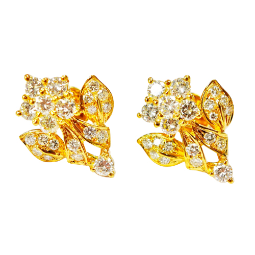 Alternative view of 18K Yellow Gold Diamond Earstud