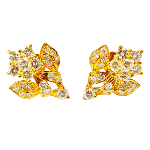 18K Yellow Gold Diamond Earstud