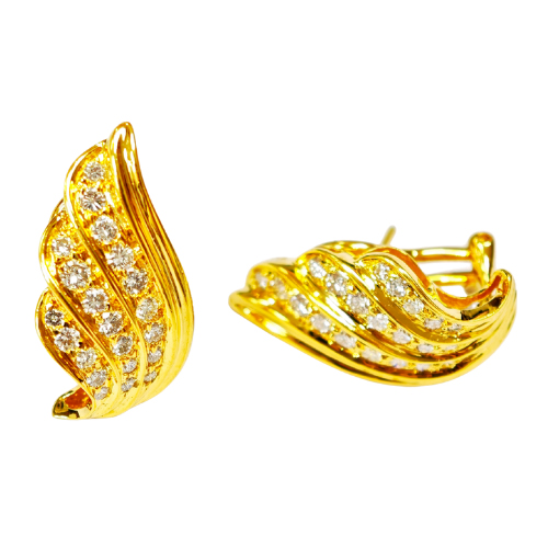 850 Yellow Gold Diamond Earring