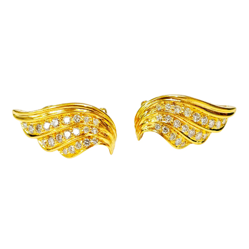850 Yellow Gold Diamond Earring