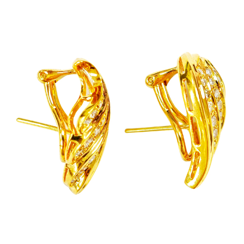 850 Yellow Gold Diamond Earring