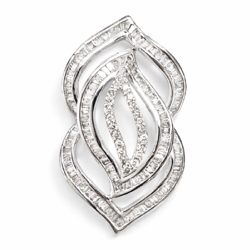 18K White Gold Diamond Pendant