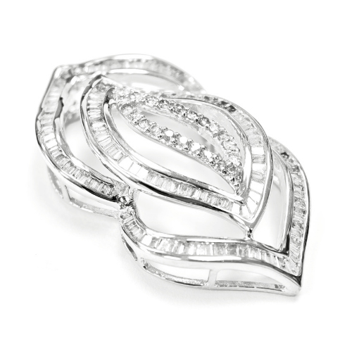 18K White Gold Diamond Pendant