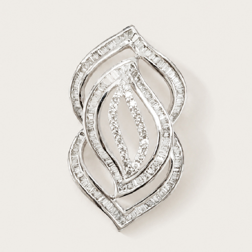 18K White Gold Diamond Pendant