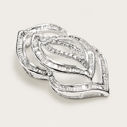 18K White Gold Diamond Pendant