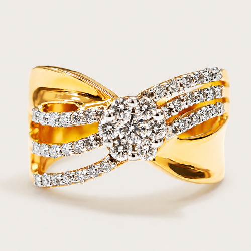 18K Rose Gold Diamond Ring ‘Two Tone’