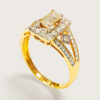 18K Yellow Gold Diamond Ring Two Tone