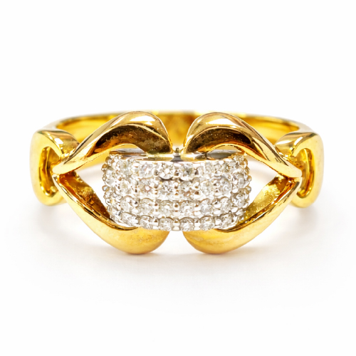 18K Yellow/White/Rose Gold Diamond Ring