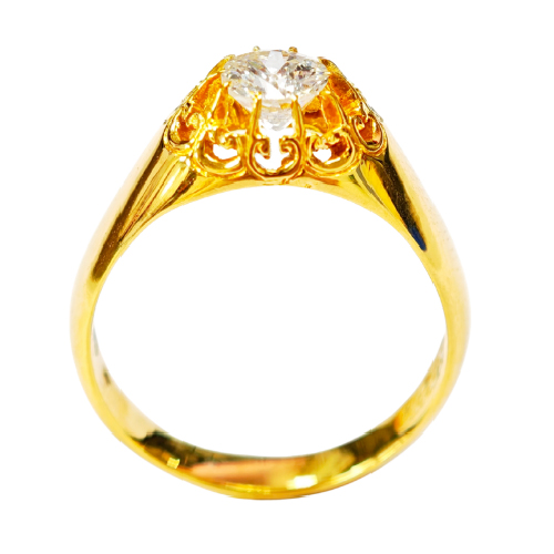 850 Yellow Gold Diamond Earring