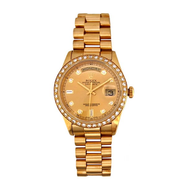 18K Yellow Gold Rolex Day-Date 36 Diamond 18238