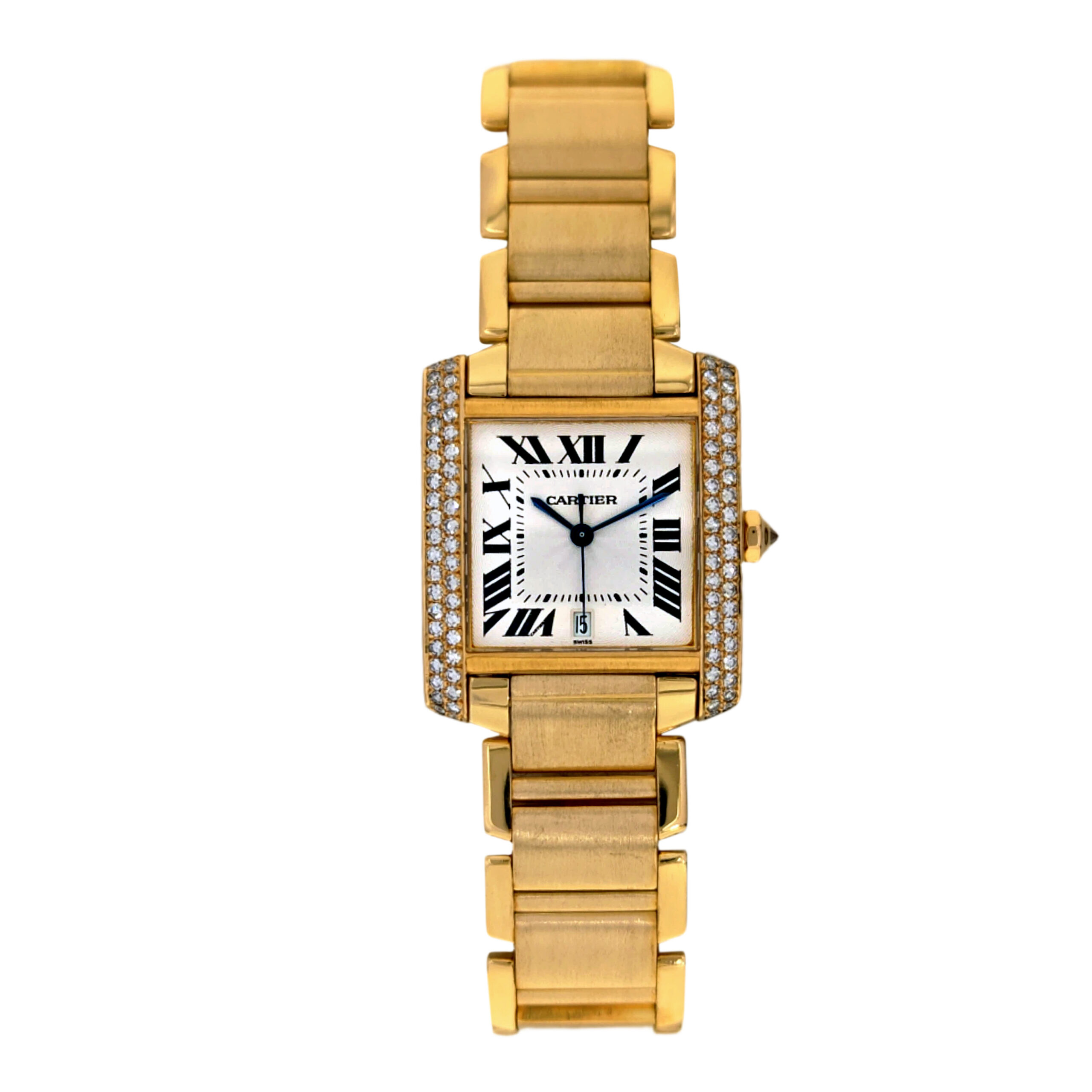 18K Yellow Gold Cartier Tank Francaise Diamond