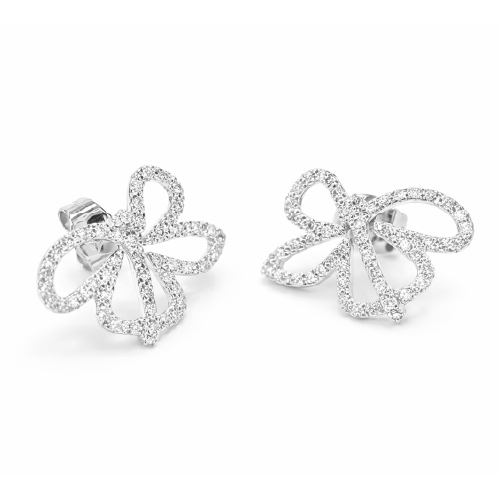 18K White Gold Diamond Earstud