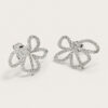 18K White Gold Diamond Earstud