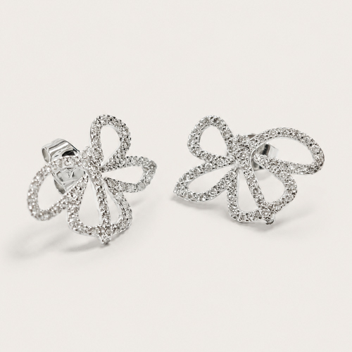 18K White Gold Diamond Earstud