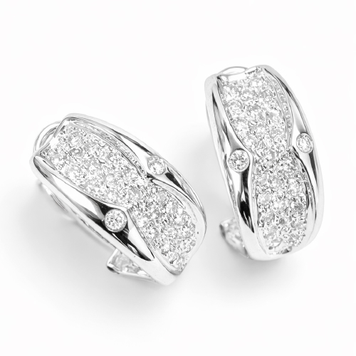 18K White Gold Diamond Earring